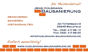 Jens Hülsmann Bausanierung, Am Tüterbach 9, 33649 Bielefeld